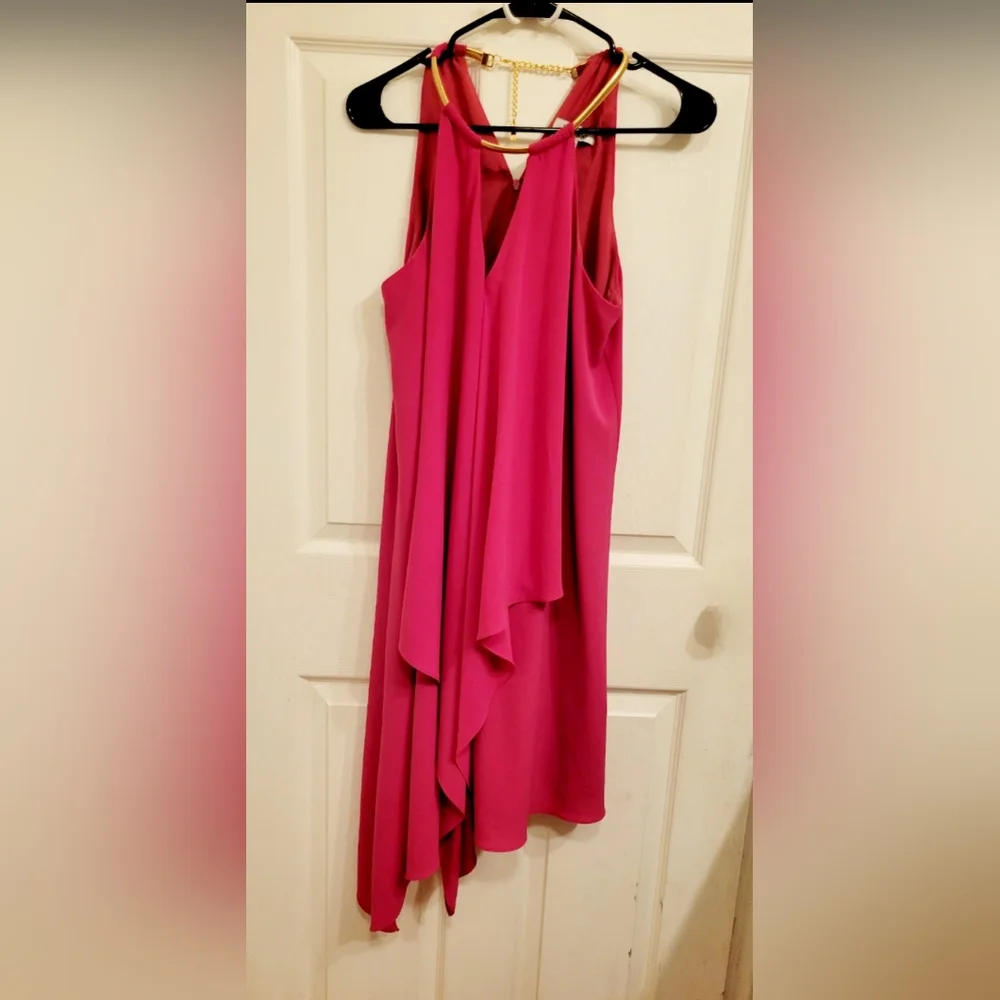 🩷 Kensie Size 8 Women's Draped Snake-Chain Keyhole Dress-ROSE - Picture 9 of 11